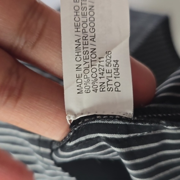 Eloquii stripped white and black blouse with bow detail at sleeve size 18. - Picture 5 of 8